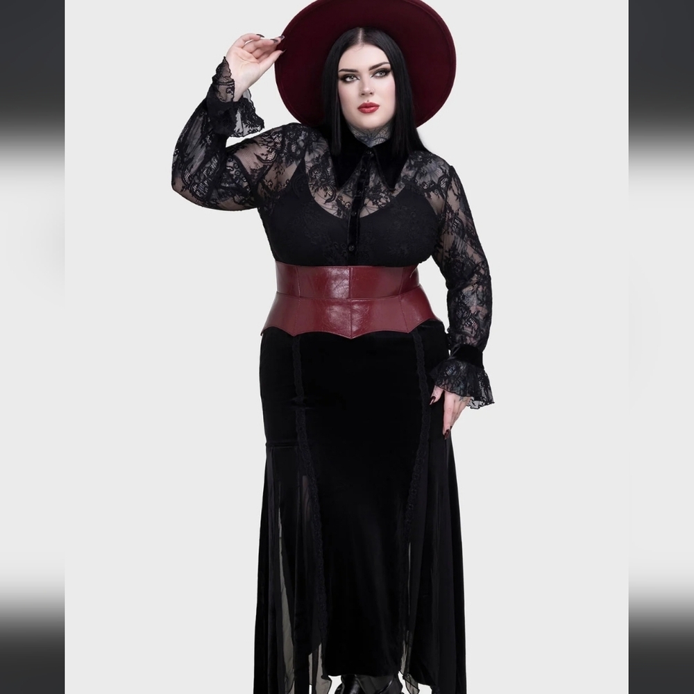 Killstar Dark Red Corset Belt - Picture 4 of 4